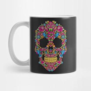 skull with floral Mug